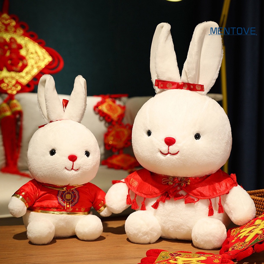 Thỏ Nhồi Bông May Mắn Phong Cách Trung Hoa Dễ Thương Cho Năm Mới 2023