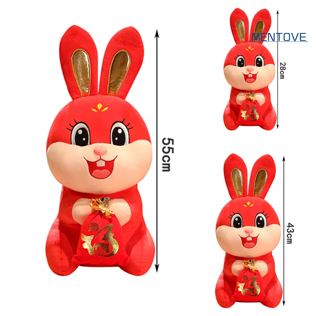 Thỏ Nhồi Bông 28 / 43 / 55cm Phong Cách Trung Hoa Dễ Thương Trang Trí Nhà Cửa