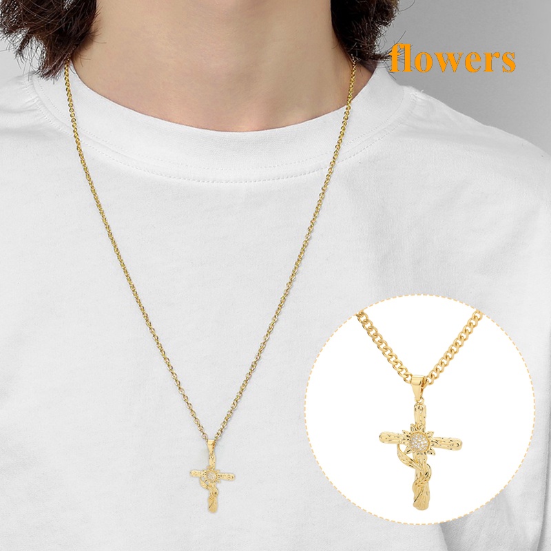 Vòng cổ Mạ Vàng 14K Mặt Thánh Giá Thời Trang Dành Cho Nữ 12 Tháng Tuổi