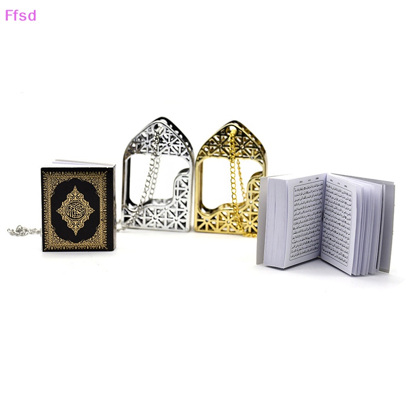 {Ffsd} Mặt Vòng cổ Trang Sức Mini Hình Cuốn Sách Quran Thật Đọc Giấy Thật Trang Trí Tôn Giáo * Bán Chạy
