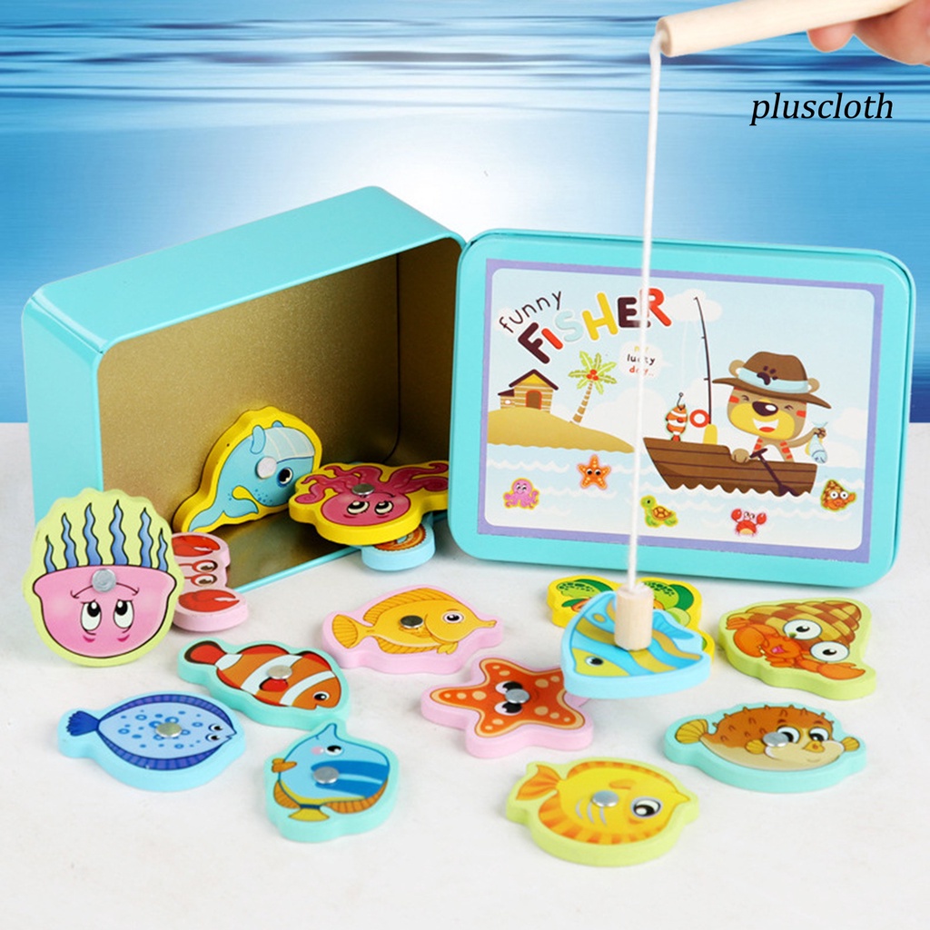 1 Bộ Đồ Chơi Câu Cá Bằng Gỗ Màu Sắc Tươi Sáng Vui Nhộn Cho Bé