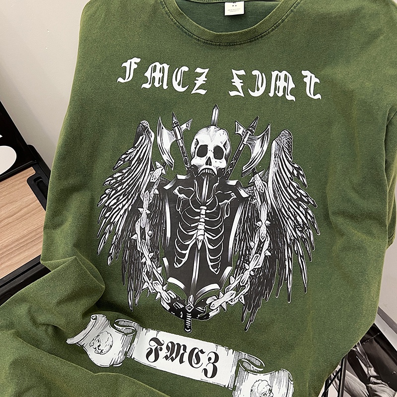 Áo Thun Nam Tay Ngắn Phong Cách Đường Phố Âu Mỹ Cá Tính