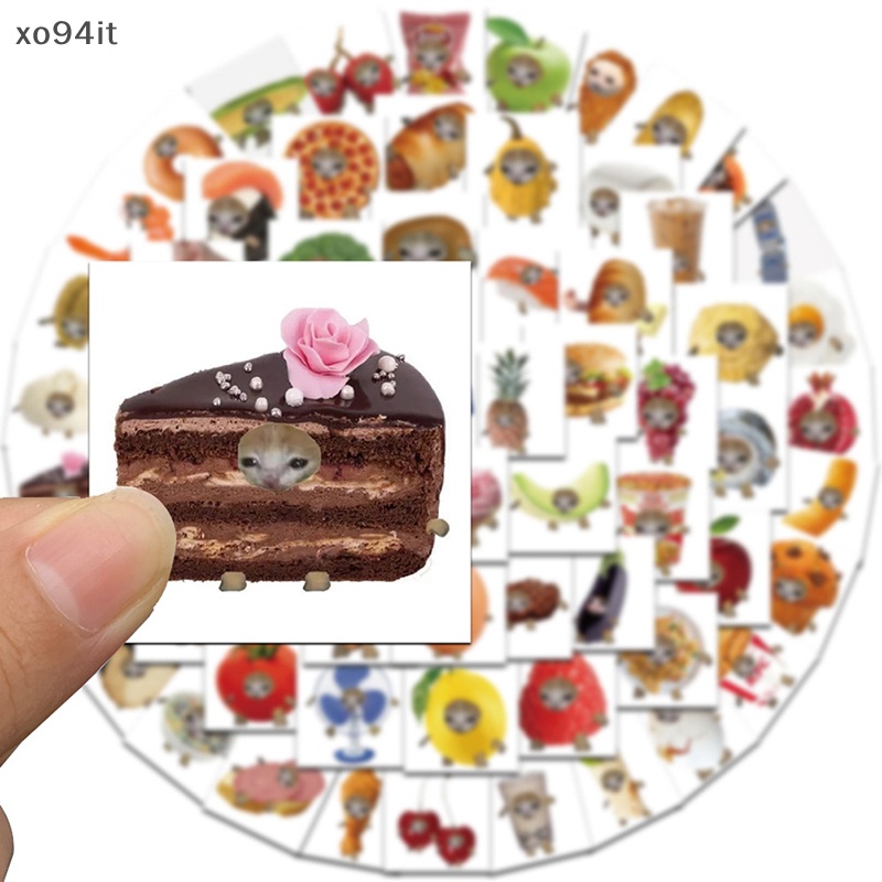Bộ 69 Miếng Dán Hình Mèo Meme Vui Nhộn Dùng Trang Trí Vali Laptop Ipad Điện Thoại