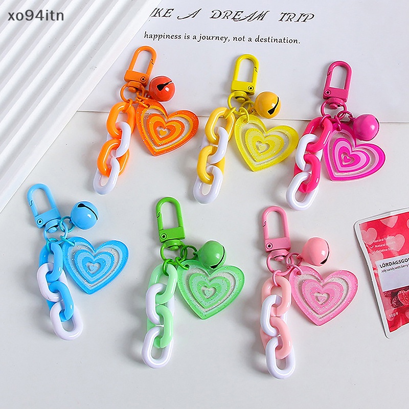 1 Móc Khóa Hình Trái Tim Nhiều Màu Sắc Thời Trang