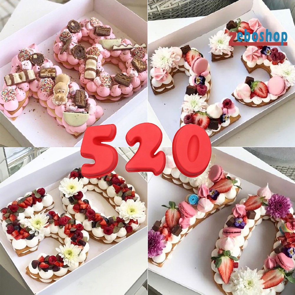 Khuôn Silicone Cấp Thực Phẩm Làm Bánh Hình Số DIY