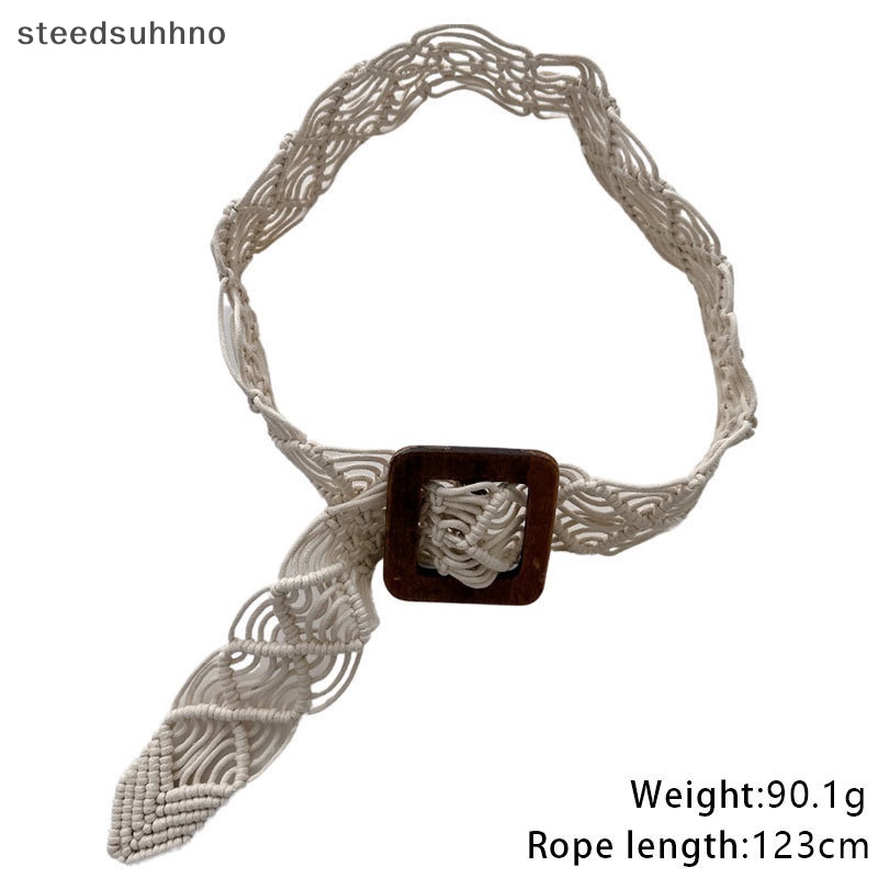 Thắt Lưng Bện Sợi Dây Thừng Có Khóa Tròn Phong Cách Vintage hhno