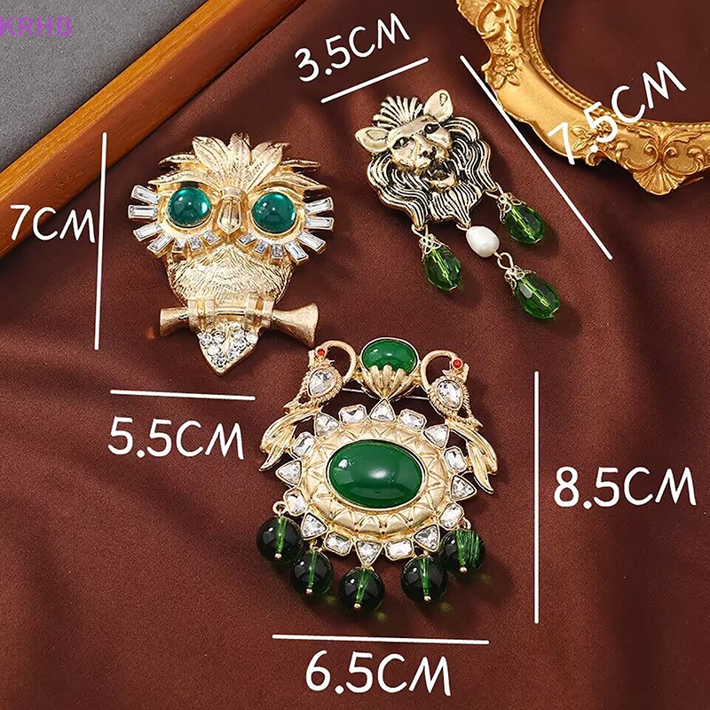 Ghim Cài Áo Hình Cú Mèo Đính Đá Tua Rua Phong Cách Hoàng Gia Cổ Điển Mới