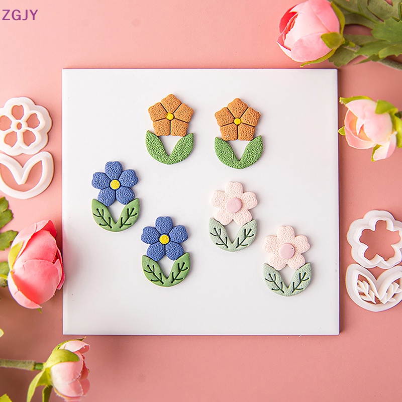 Khuôn Làm Bông Tai Bằng Đất Sét Polymer Hình Hoa Sen Phong Cách Bohemian Mới