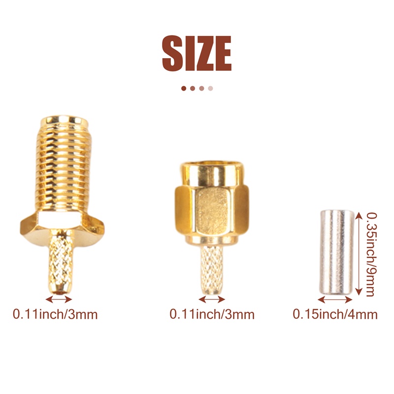 Bộ 10 Đầu Nối SMA Đực Và Cái Cho Ăng Ten WiFi SMA-RG174 RG316