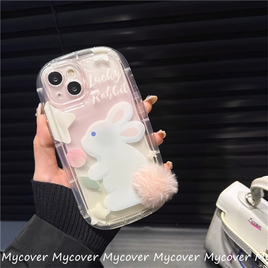 Ốp Điện Thoại Silicone Mềm Chống Sốc In Hình Thỏ / Gấu Trúc 3D Cho iPhone 11 12 13 14 Pro Max X Xr Xs 8 7 6 Plus SE 2020