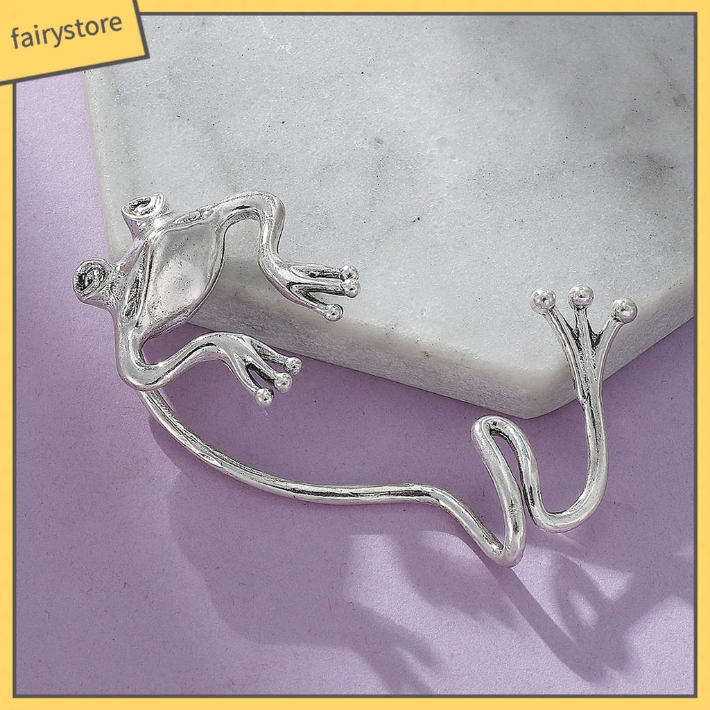 1 Khuyên Kẹp Vành Tai Hình Ếch Bằng Hợp Kim Phong Cách Hip Hop Cổ Điển