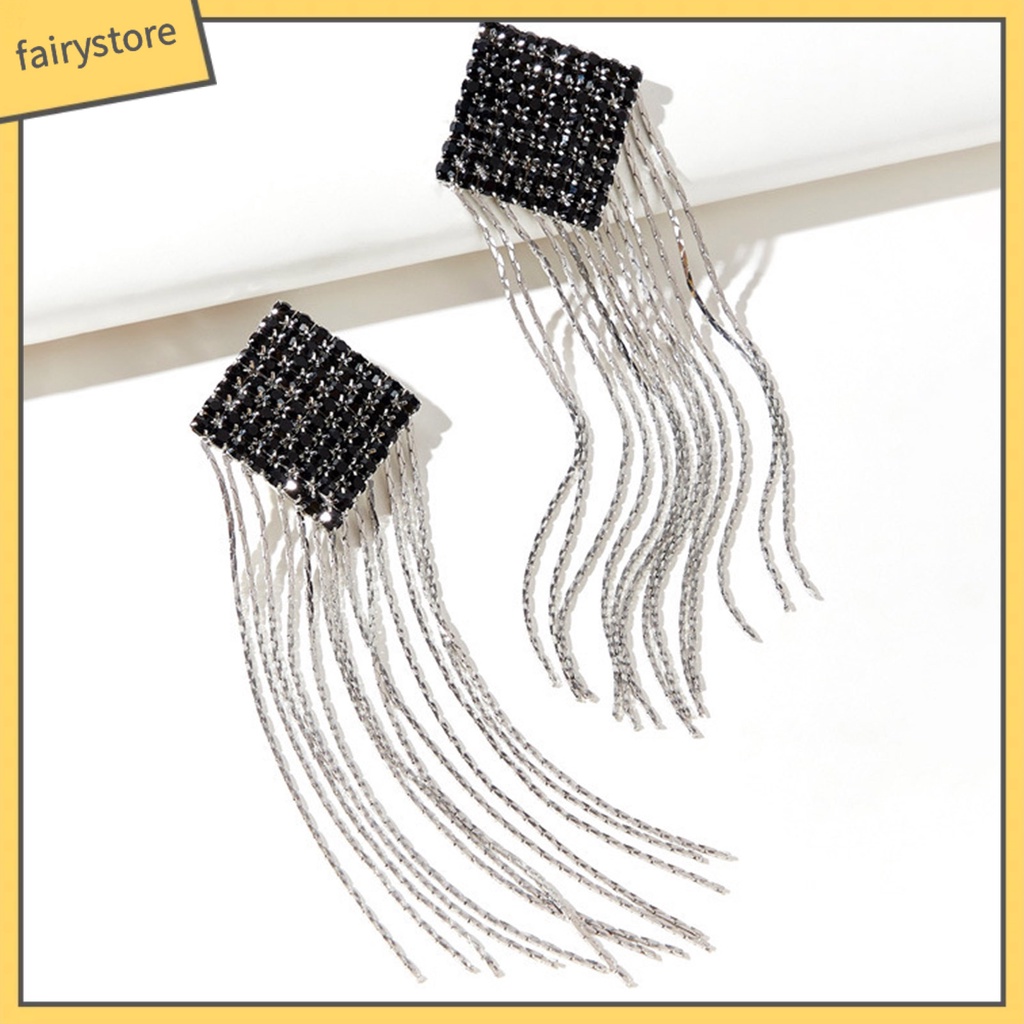 [FRO] Bông Tai Thả Dây Dài Bằng Hợp Kim Trang Sức Đơn Giản Thời Trang Cho Ngày