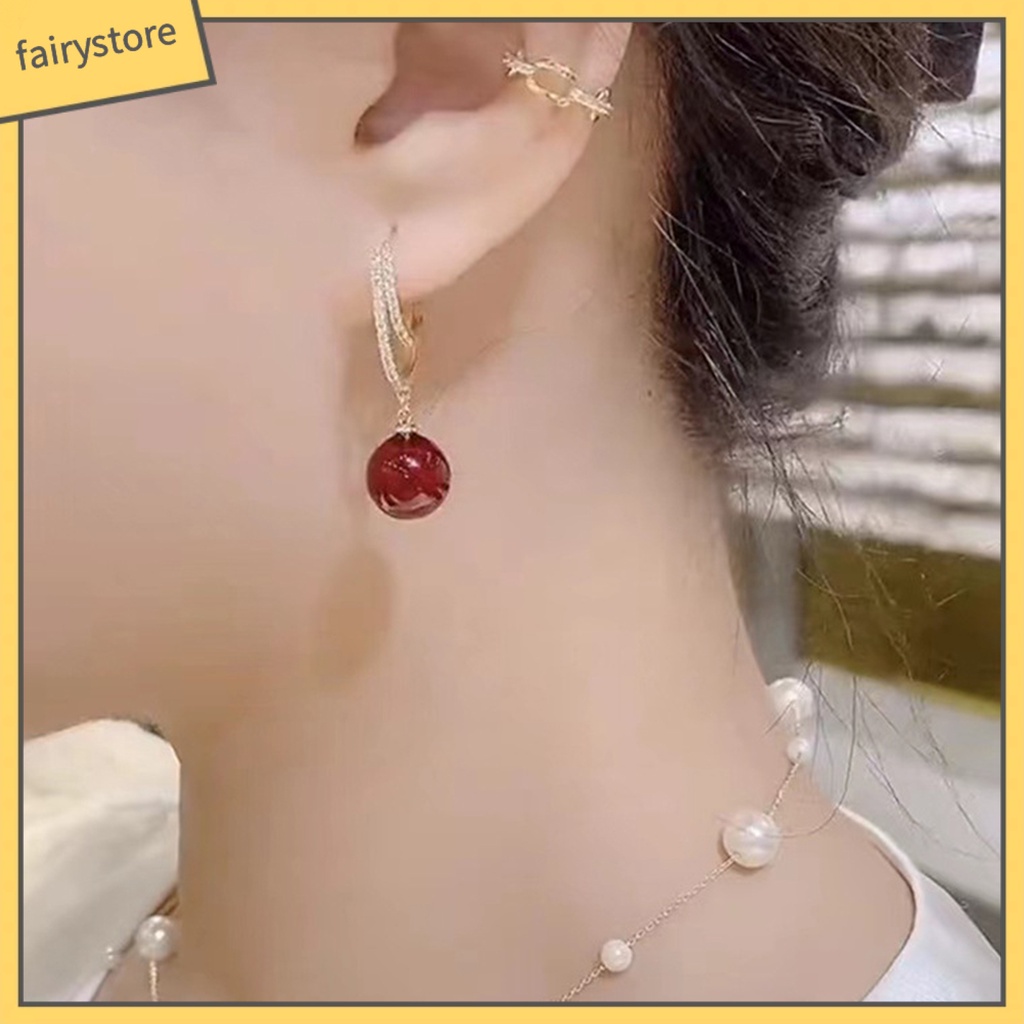 1 Đôi Bông Tai Đính Đá Phong Cách Pháp Cổ Điển Sang Trọng Dành Cho Nữ