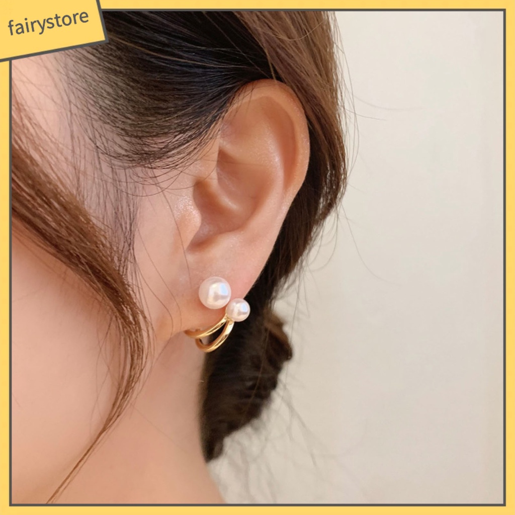 1 Đôi Bông Tai Đính Ngọc Trai Giả Cao Cấp Phong Cách Hoàng Gia Dành Cho Nữ