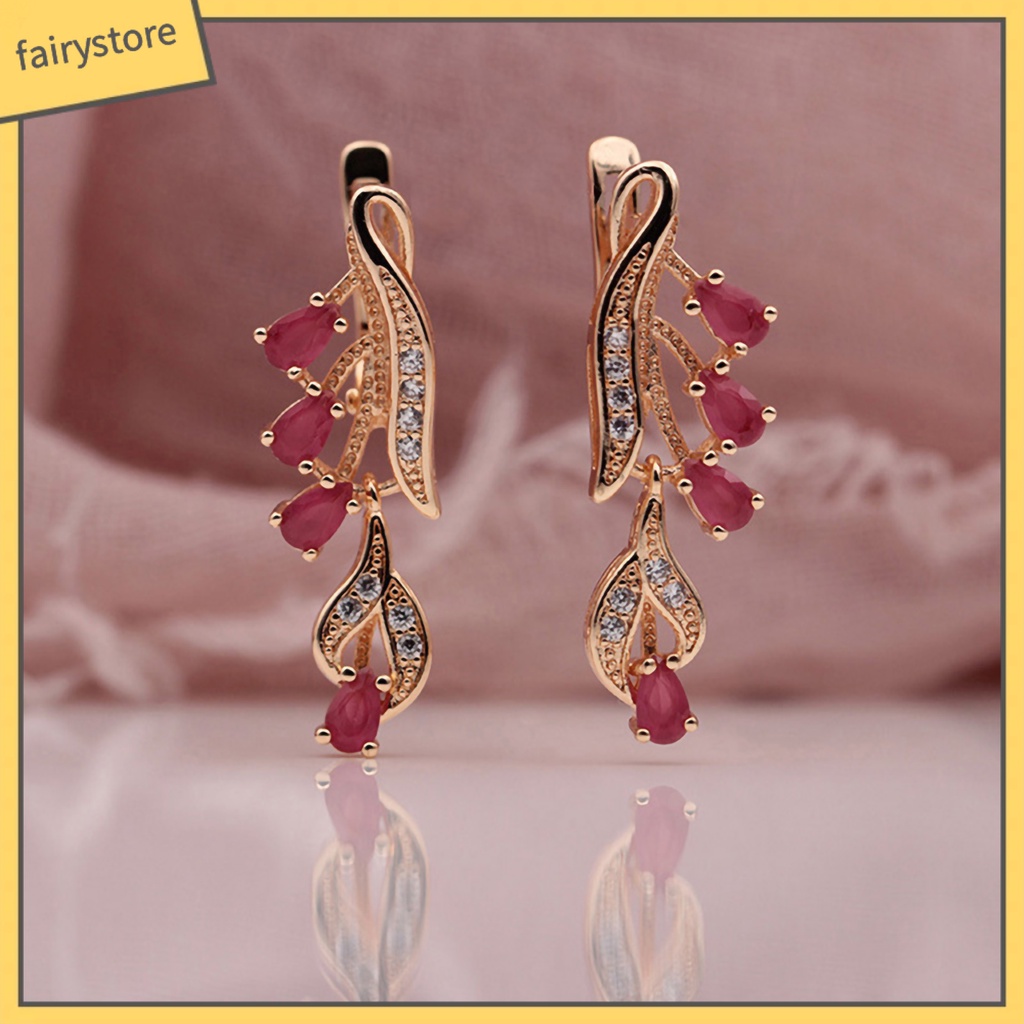 [FRO] Bông Tai Dài Đính Kim Cương Giả Bằng Đồng Trang Trí Hàng Ngày Cuộc Sống Hàng Ngày