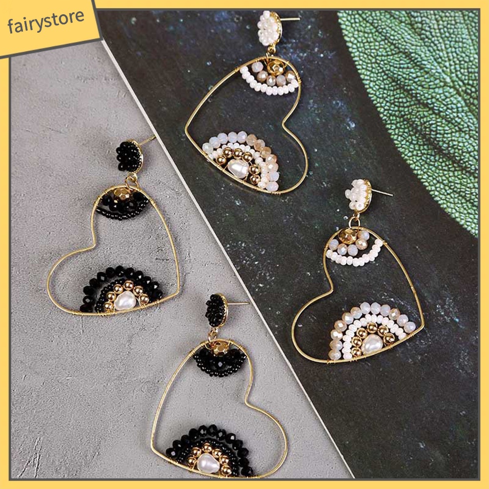 Đôi Bông Tai Hình Trái Tim Phong Cách Boho Thời Trang Cho Nữ