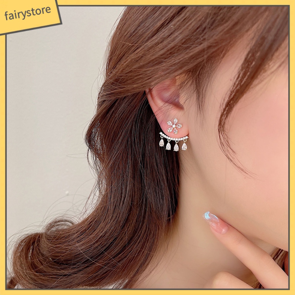 Bông Tai Hình Hoa Đính Đá Lấp Lánh Phong Cách Bohemia Dành Cho Nữ