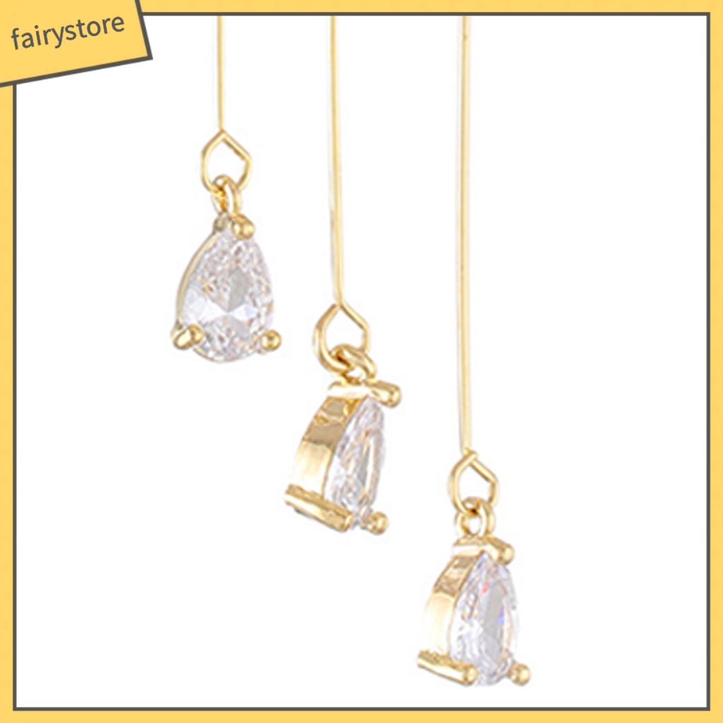 1 Đôi Bông Tai Dáng Dài Hình Đôi Cánh Đính Đá Zircon Lấp Lánh Thời Trang Cho Nữ