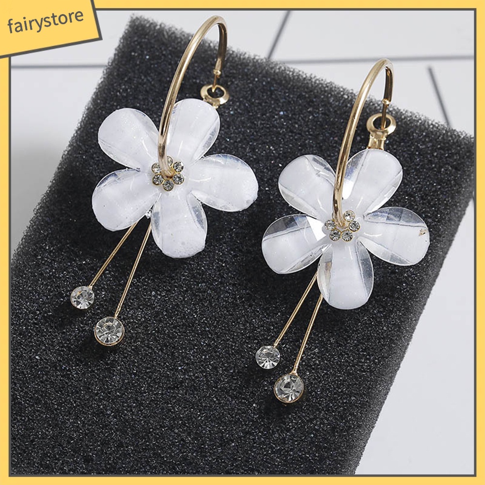 Bông Tai Hình Tròn Cỡ Lớn Đính Đá Phối Tua Rua Thời Trang Cho Nữ