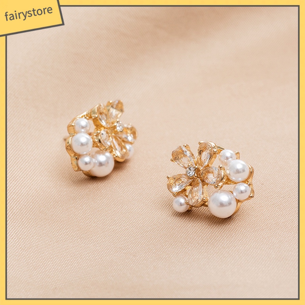 1 Đôi Bông Tai Đinh Tán Bằng Hợp Kim Cứng Chống Dao Hình Bông Hoa Dành Cho Nữ