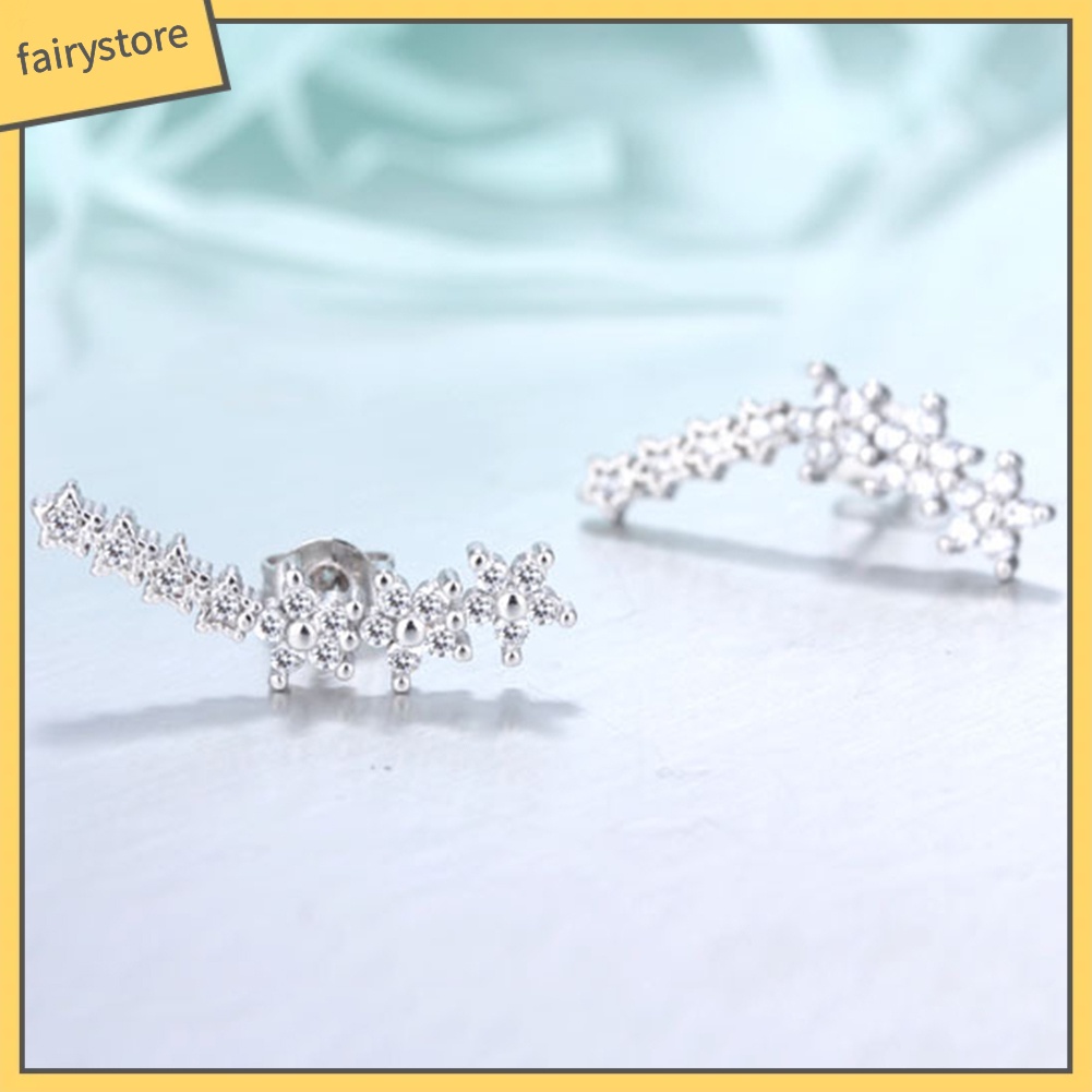 Khuyên Tai Đính Đá Zircon Hình Ngôi Sao Ngọt Ngào Thời Trang Cho Nữ