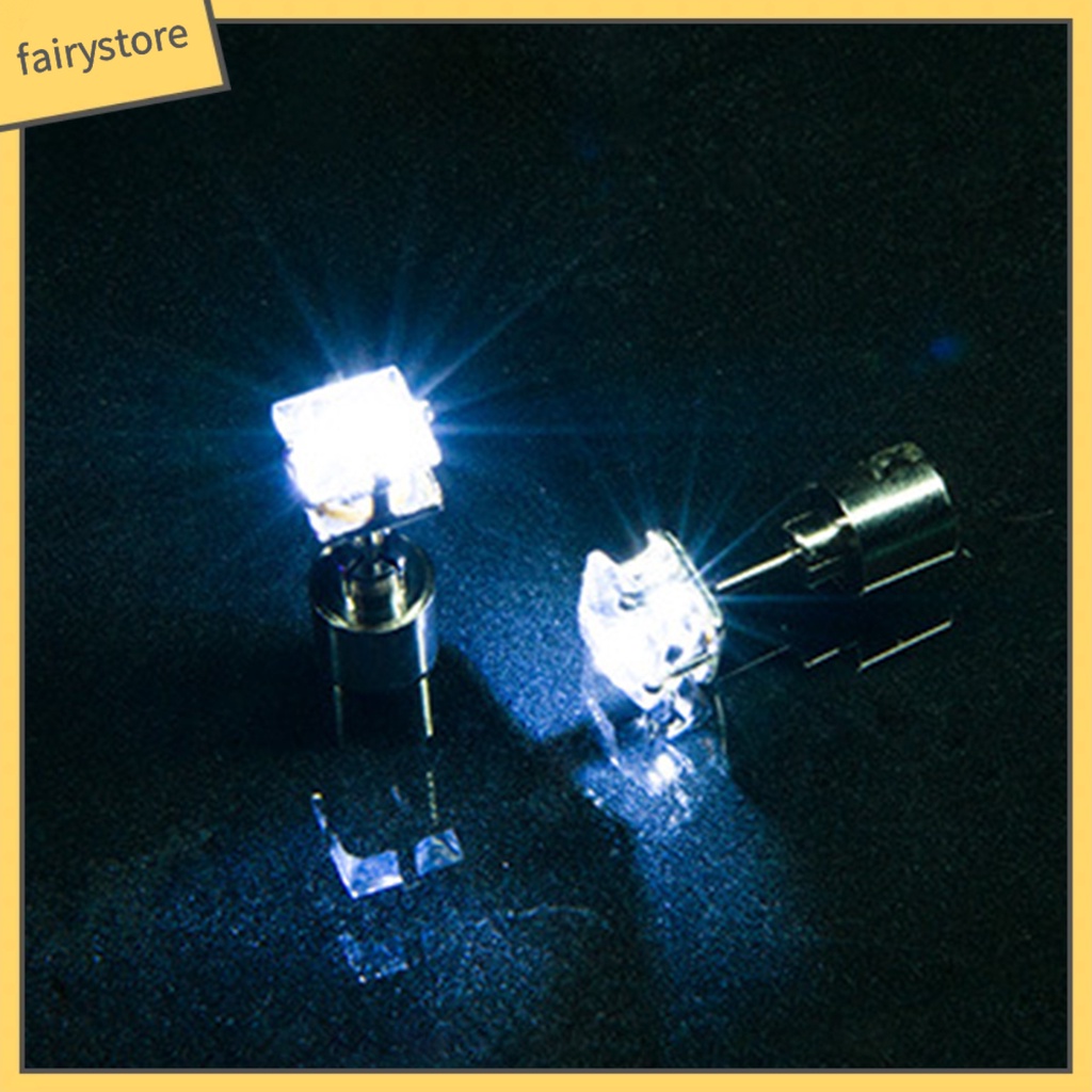 1 Bông Tai Đính Đá Zircon Hình Vuông Phát Sáng Dành Cho Nữ