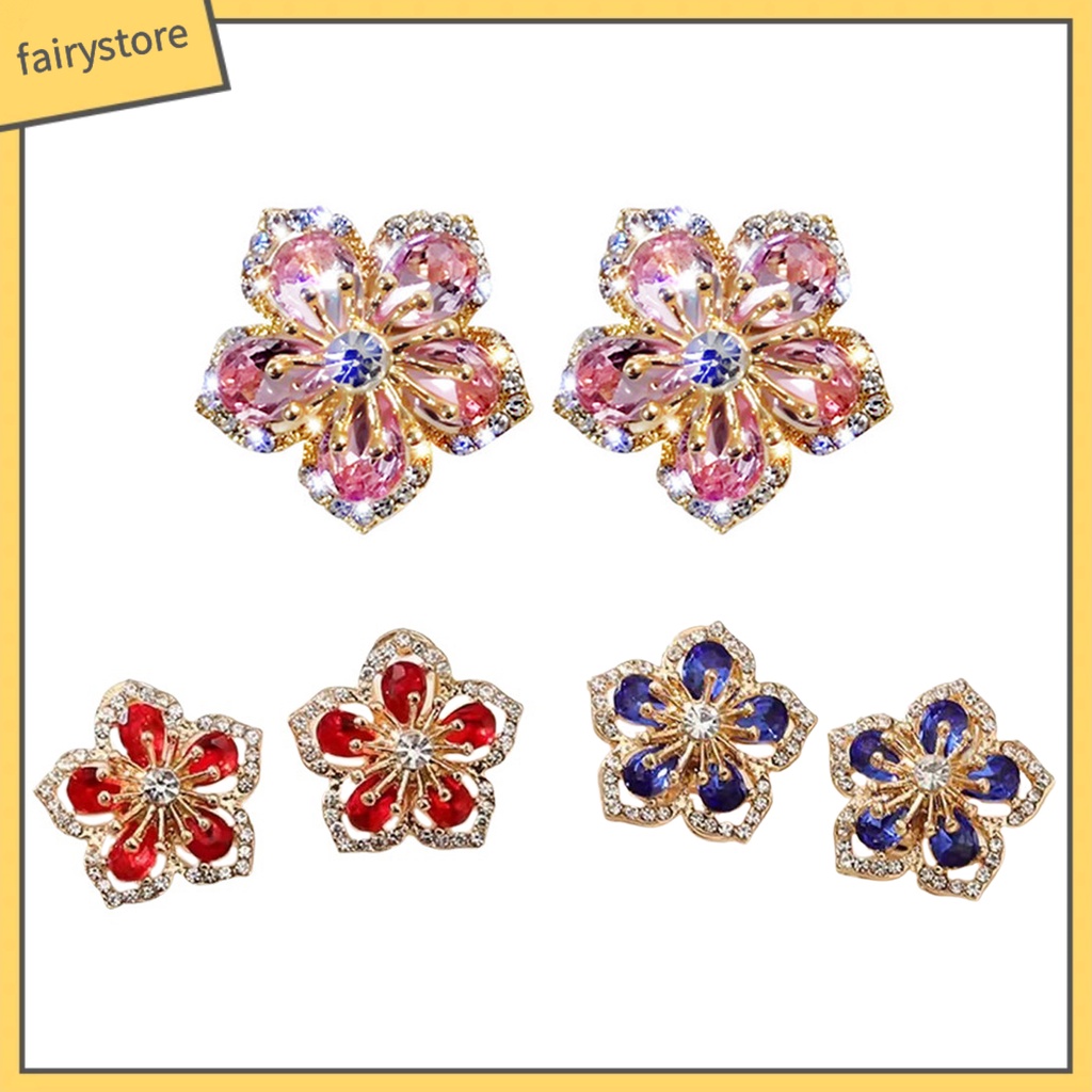 1 Đôi Bông Tai Hình Hoa Bằng Hợp Kim Lâu Trôi Quyến Rũ Dành Cho Nữ