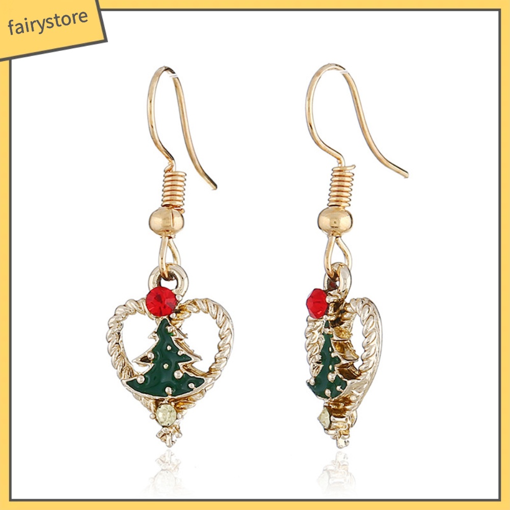 Bông Tai Hình Cây Thông Đính Đá Thời Trang Dành Cho Nữ