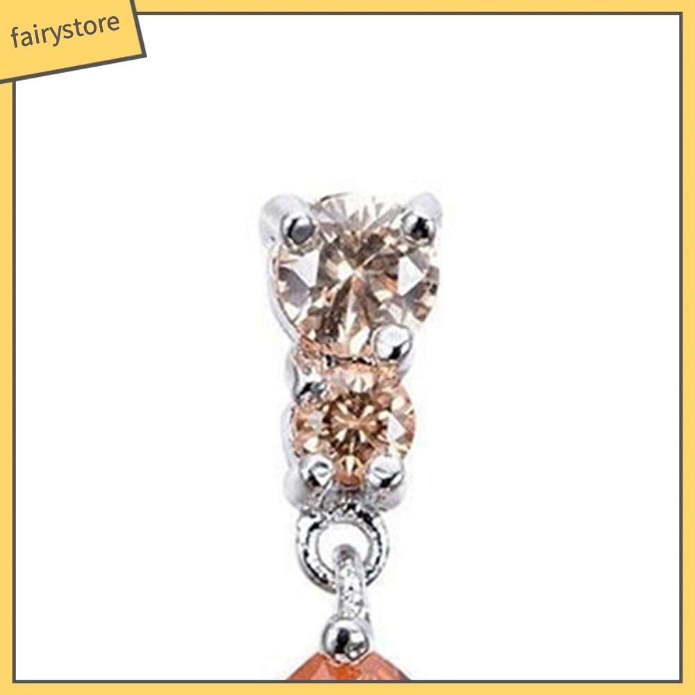 Đôi Bông Tai Hình Giọt Nước Đính Đá Thời Trang Cho Nữ