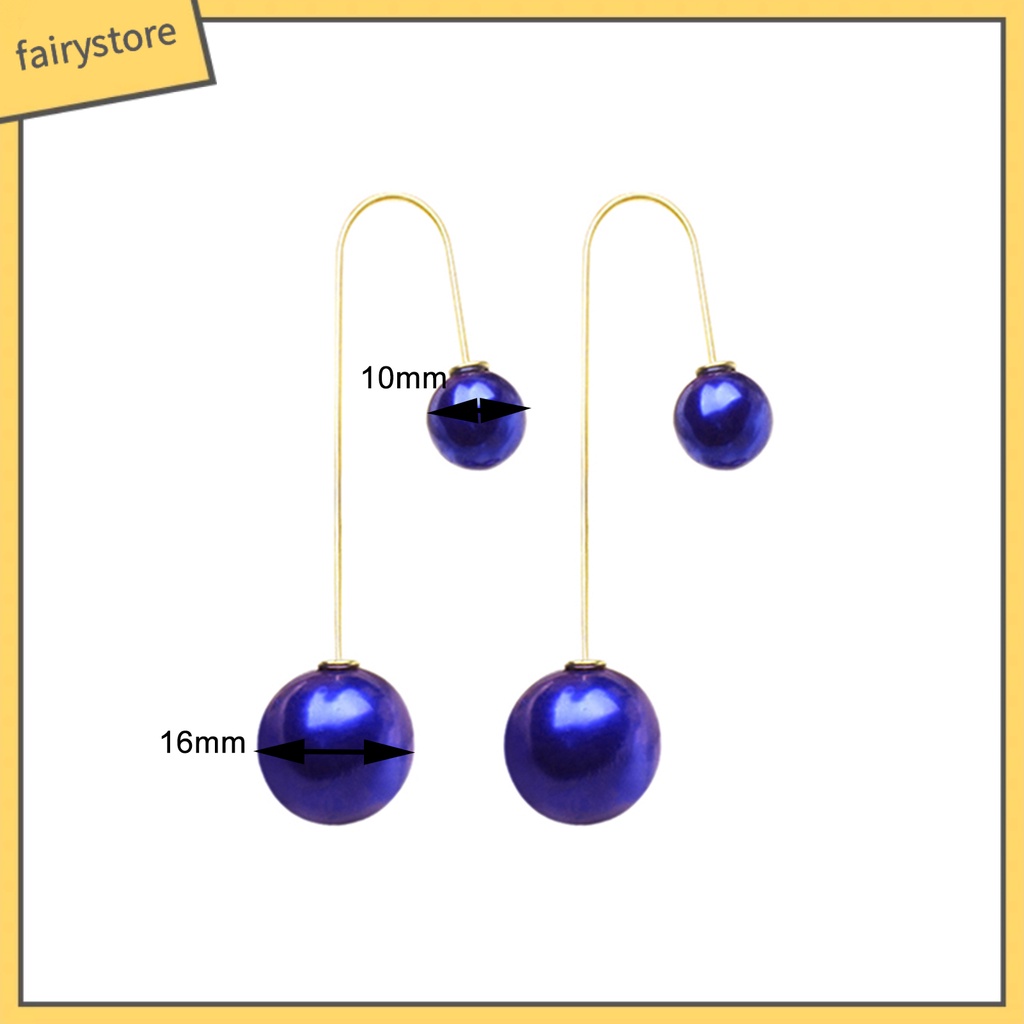 Bông Tai Chữ U Đính Ngọc Trai Giả Thời Trang Dành Cho Nữ