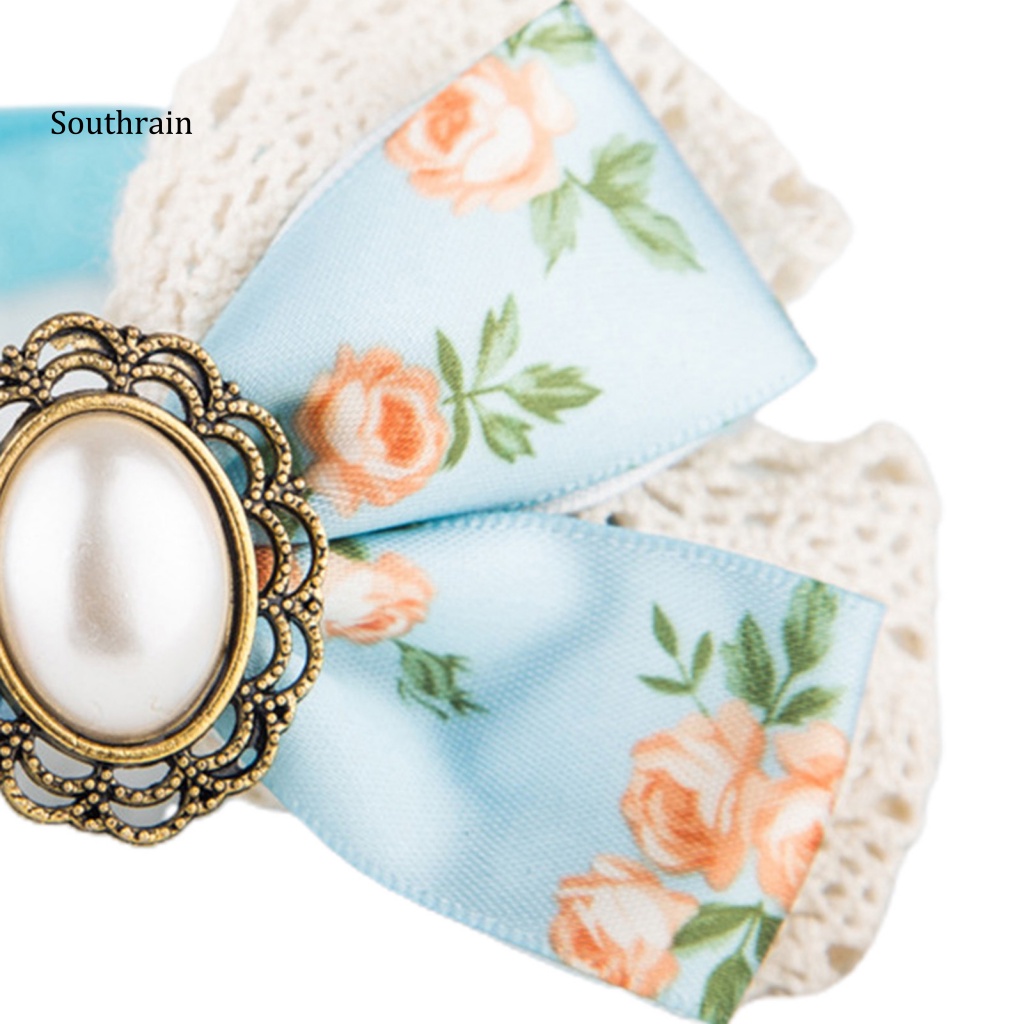 Vòng Cổ Bằng Da Lộn Họa Tiết Hoa Thắt Nơ Đáng Yêu Dành Cho Thú Cưng