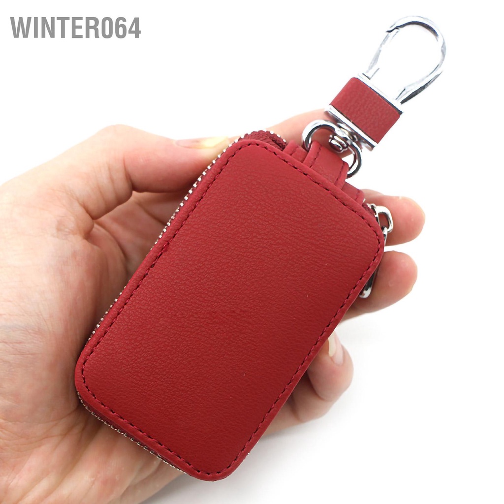 Winter064 Hộp đựng chìa khóa ô tô có kéo di động Chất liệu PU mượt mà hơn Giá đỡ dễ thương để lưu trữ mang theo