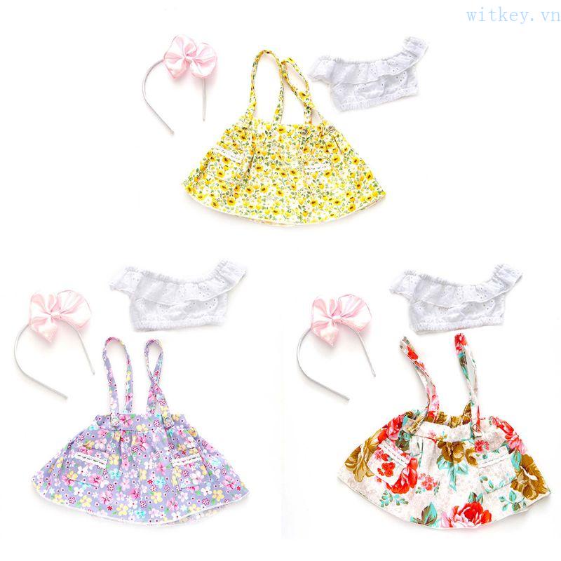 Đầm Hoa 18 Inch Kèm Băng Đô Xinh Xắn Dành Cho Búp Bê Sơ Sinh
