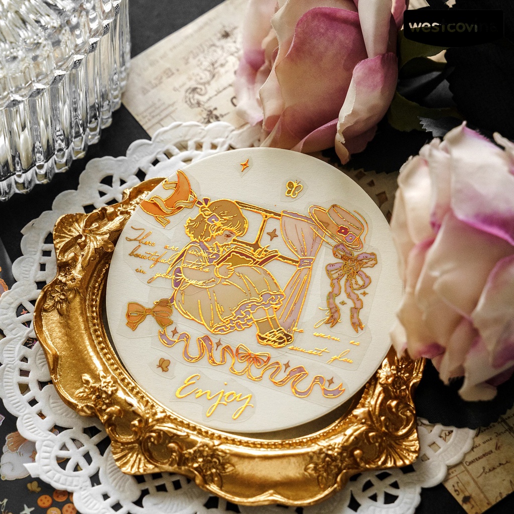 [WSTN]✎Bộ 3 Tấm Hình Dán 3D Phong Cách Vintage Trang Trí Sổ Tay