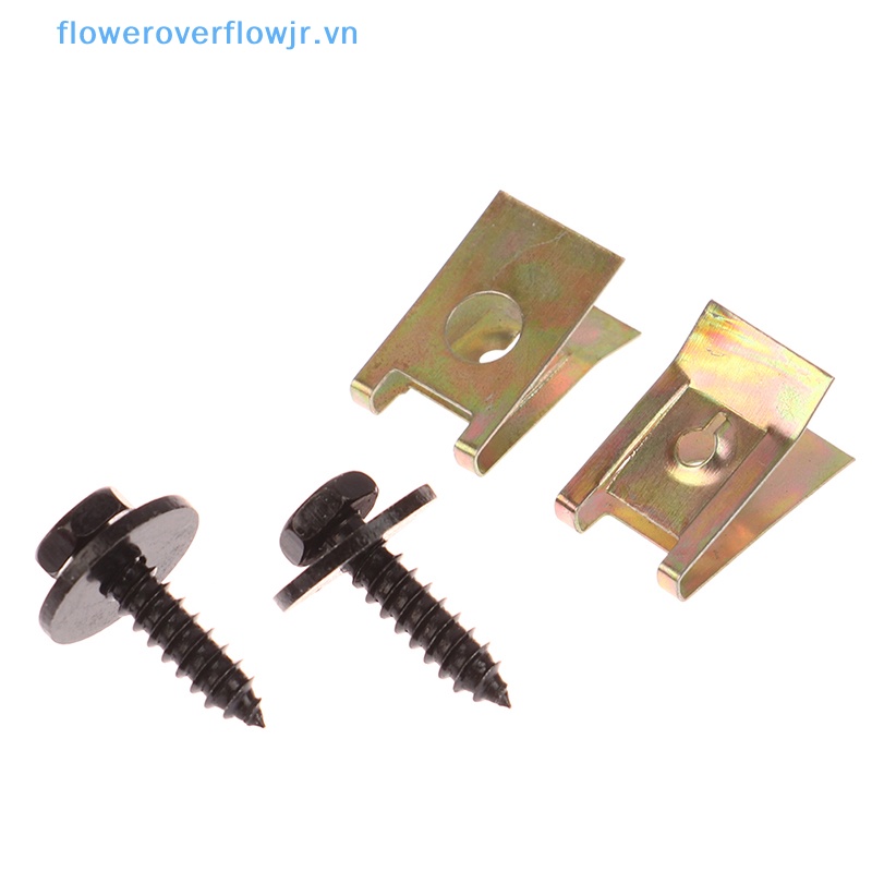 FENDER Set 40 / 60 Ốc Vít Chữ U Bằng Kim Loại Chắn Bùn Cho Khung Sườn Xe Hơi BENZ HOT