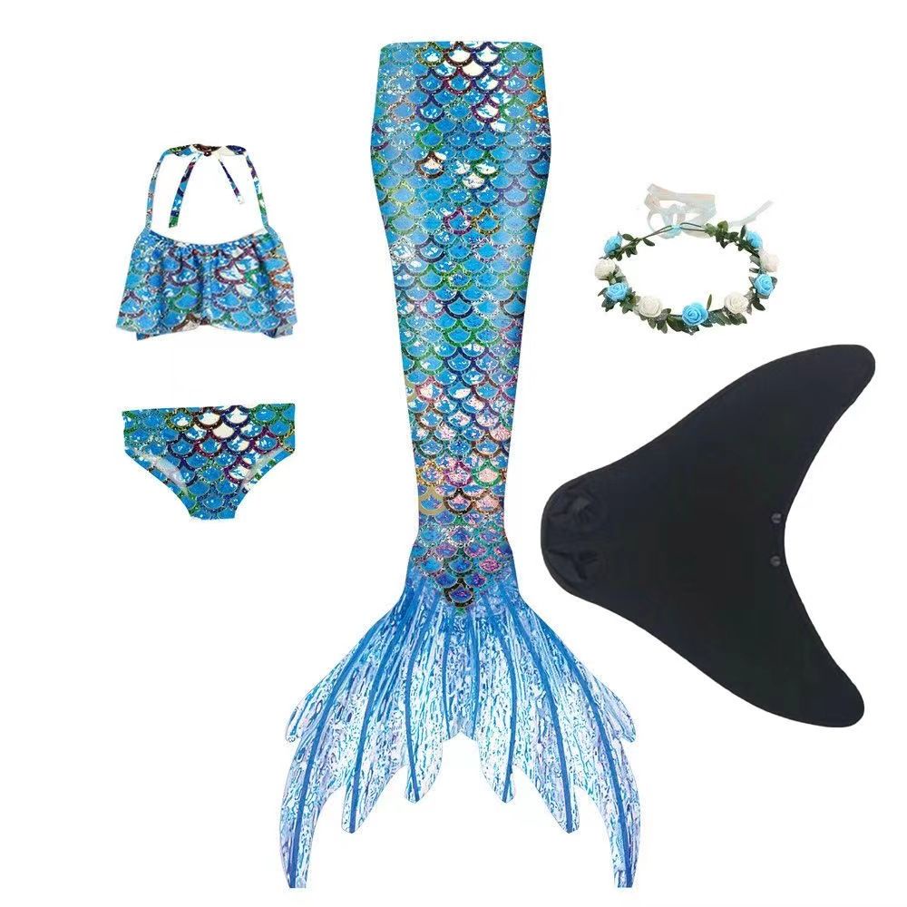 Bộ Đồ Bơi Đuôi Nàng Tiên Cá Bằng Silicone Cho Trẻ Em Và Người Lớn