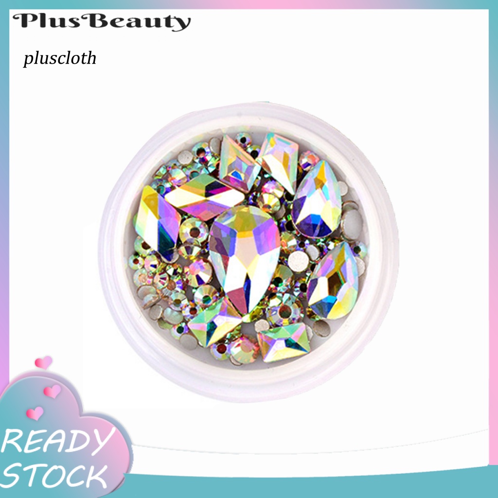 1 Hộp Hạt Đá 3D Lấp Lánh Trang Trí Móng Tay Thời Trang