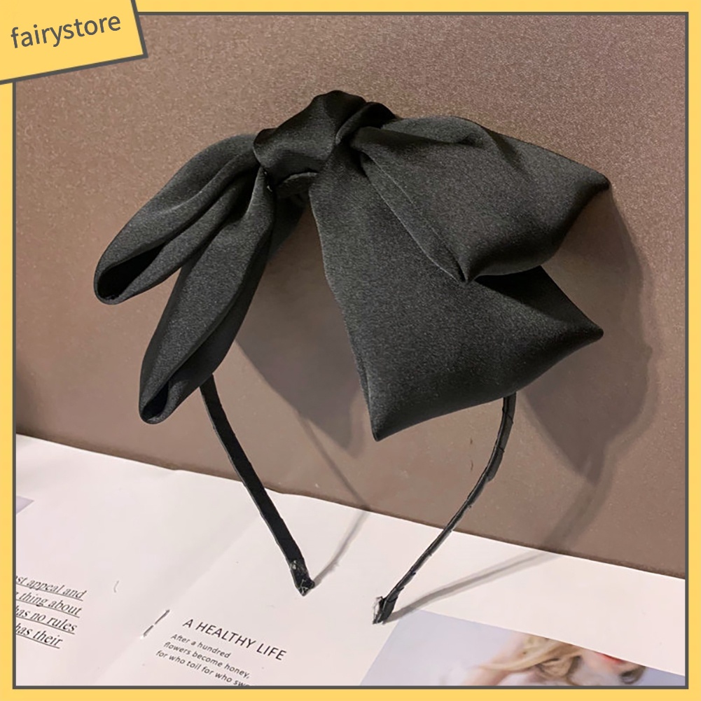 Băng Đô Nơ Cài Tóc Màu Trơn Phong Cách Vintage Thời Trang Cho Nữ