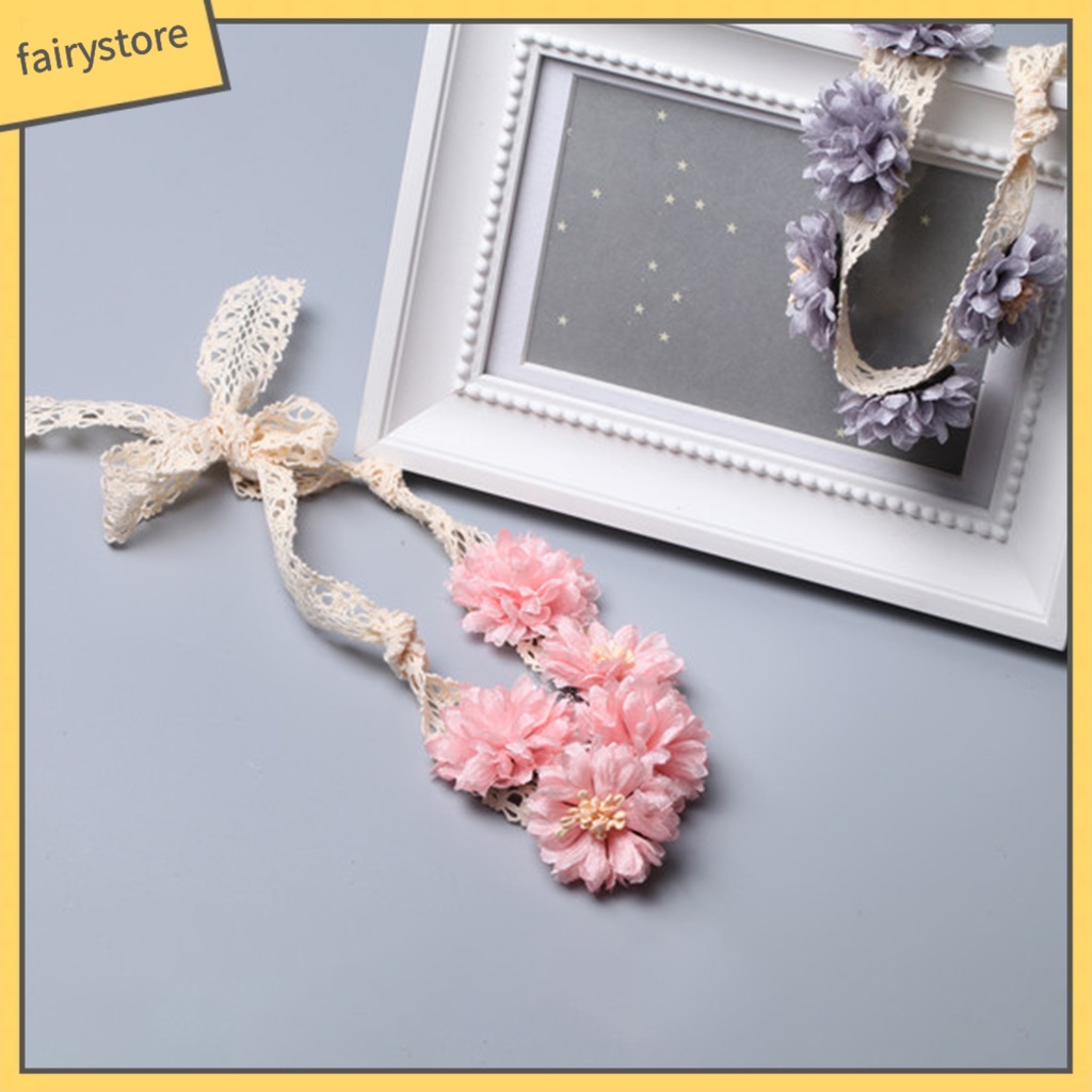 Băng Đô Hoa Cài Tóc Có Thể Điều Chỉnh Trang Trí Đám Cưới Cho Bé Gái