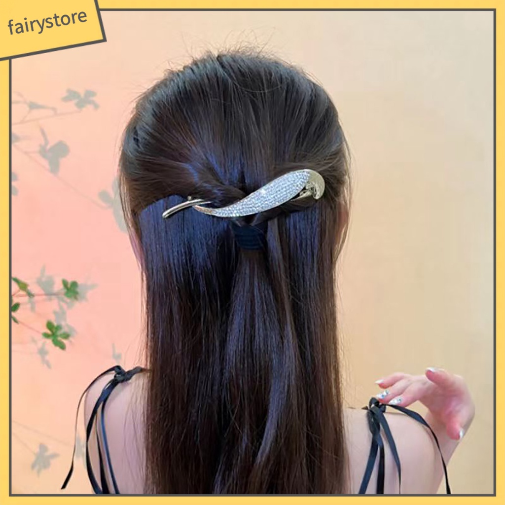Kẹp Tóc Dạng Xoắn Đính Ngọc Trai Giả Chống Trượt Trang Trí Tóc Đơn Giản Thanh Lịch