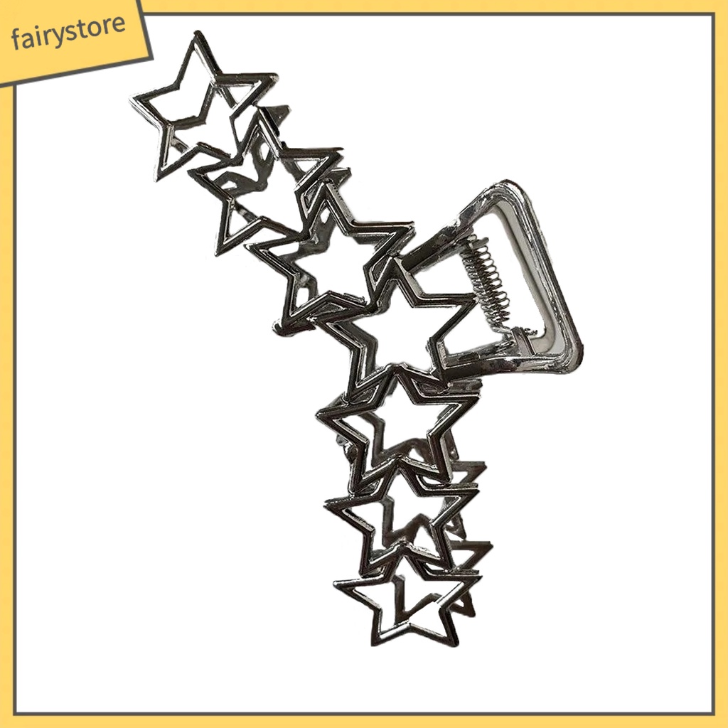 Kẹp Tóc Hình Tròn / Ngôi Sao / Trái Tim Bằng Kim Loại Chắc Chắn Chống Rơi Phong Cách Hàn Quốc