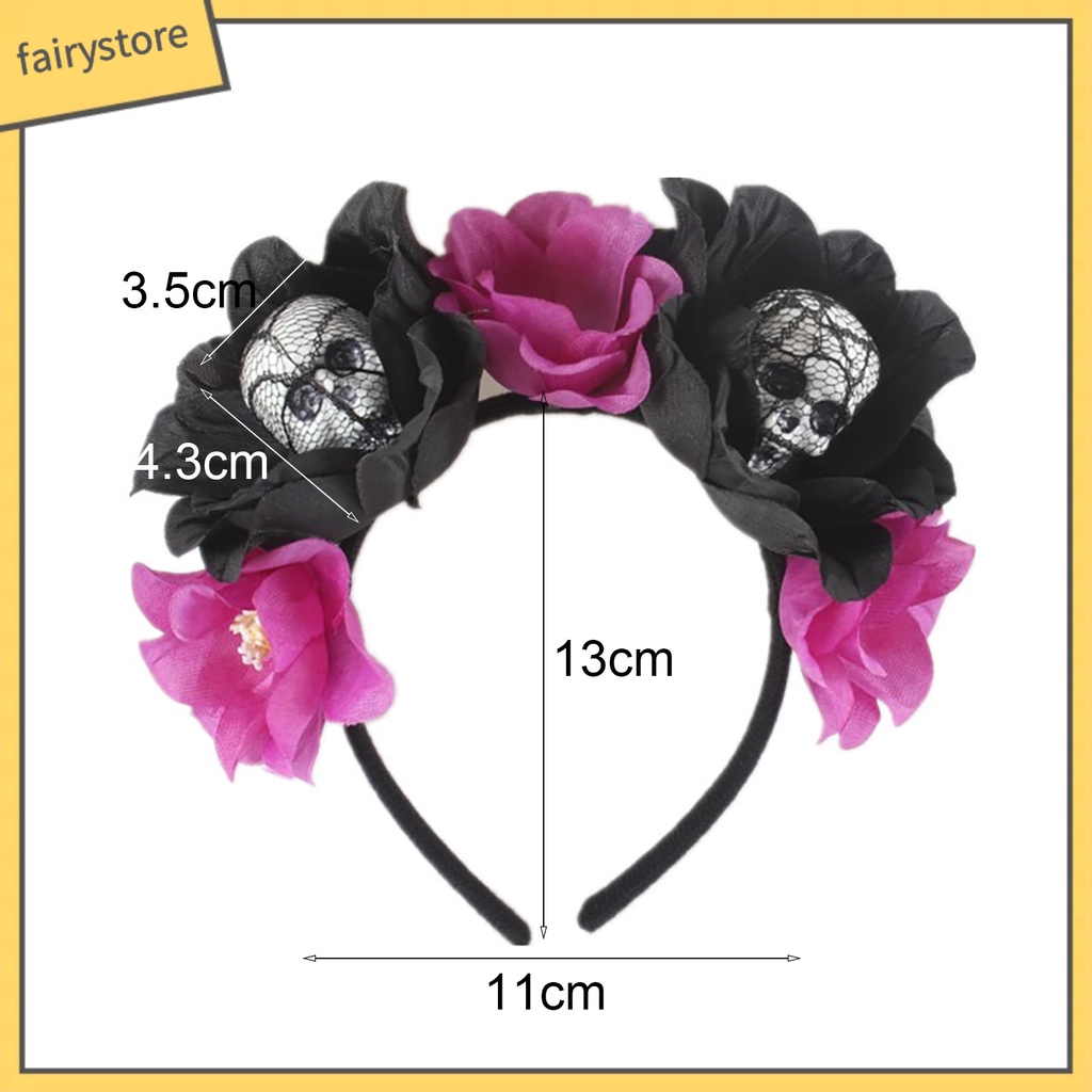 Băng Đô Cài Tóc Hình Đầu Lâu Sáng Tạo Co Giãn Trang Trí Halloween