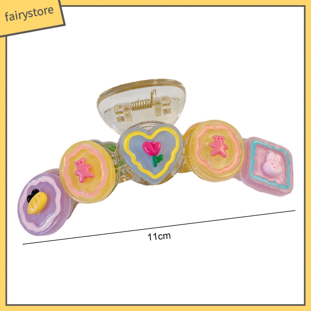 Kẹp Càng Cua Bằng Nhựa Họa Tiết Hoạt Hình Trái Tim / Cá Mập Màu Kẹo Ngọt Ngào Cho Nữ