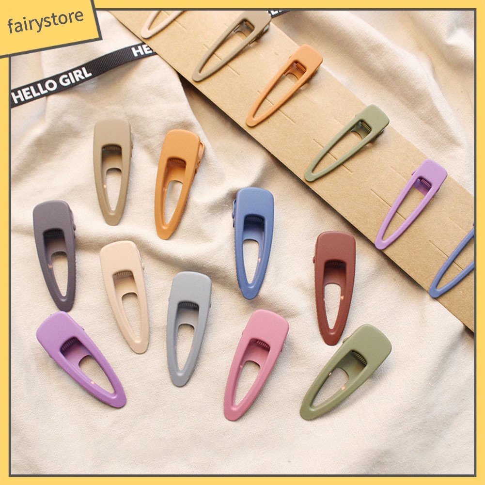 Set 2 Kẹp Tóc Kim Loại Màu Sắc Tinh Khiết Cho Bé Gái