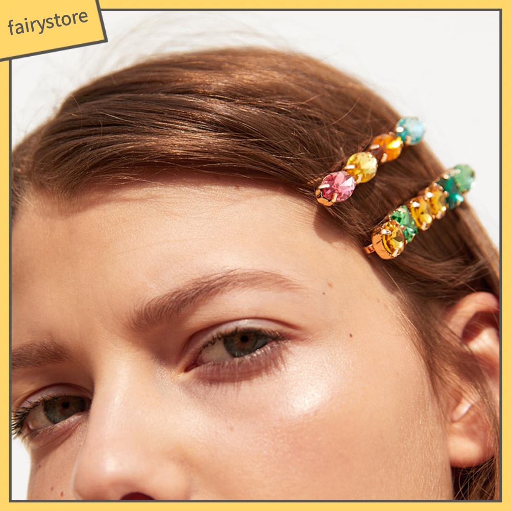 Set 3 Kẹp Tóc Hình Quả Dứa Đính Đá Nhiều Màu Sắc Cho Nữ