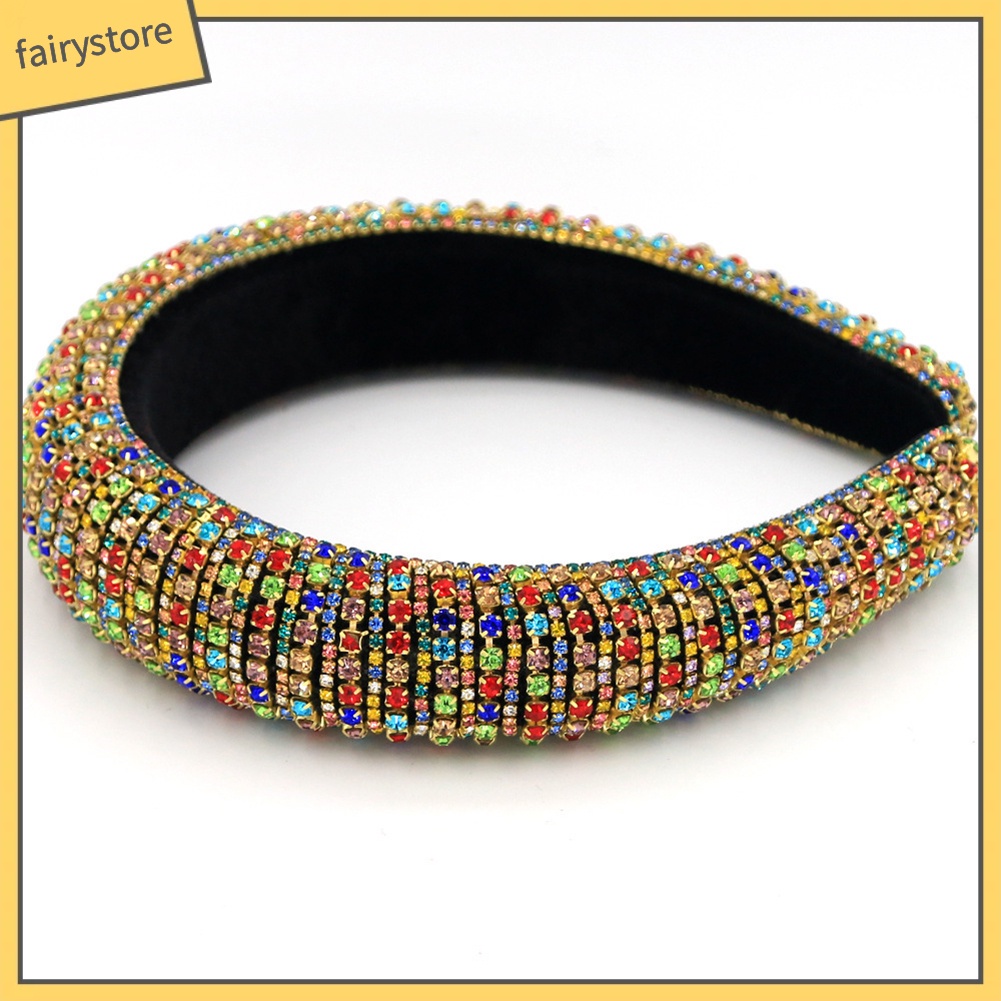 Cài Tóc Dạng Bện Đính Hạt Pha Lê Giả Đầy Màu Sắc Trang Trí Tóc Cô Dâu