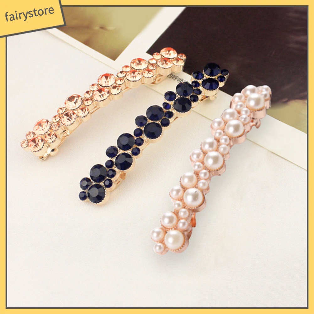 Kẹp Tóc Đính Đá Và Ngọc Trai Giả Thời Trang Dành Cho Nữ