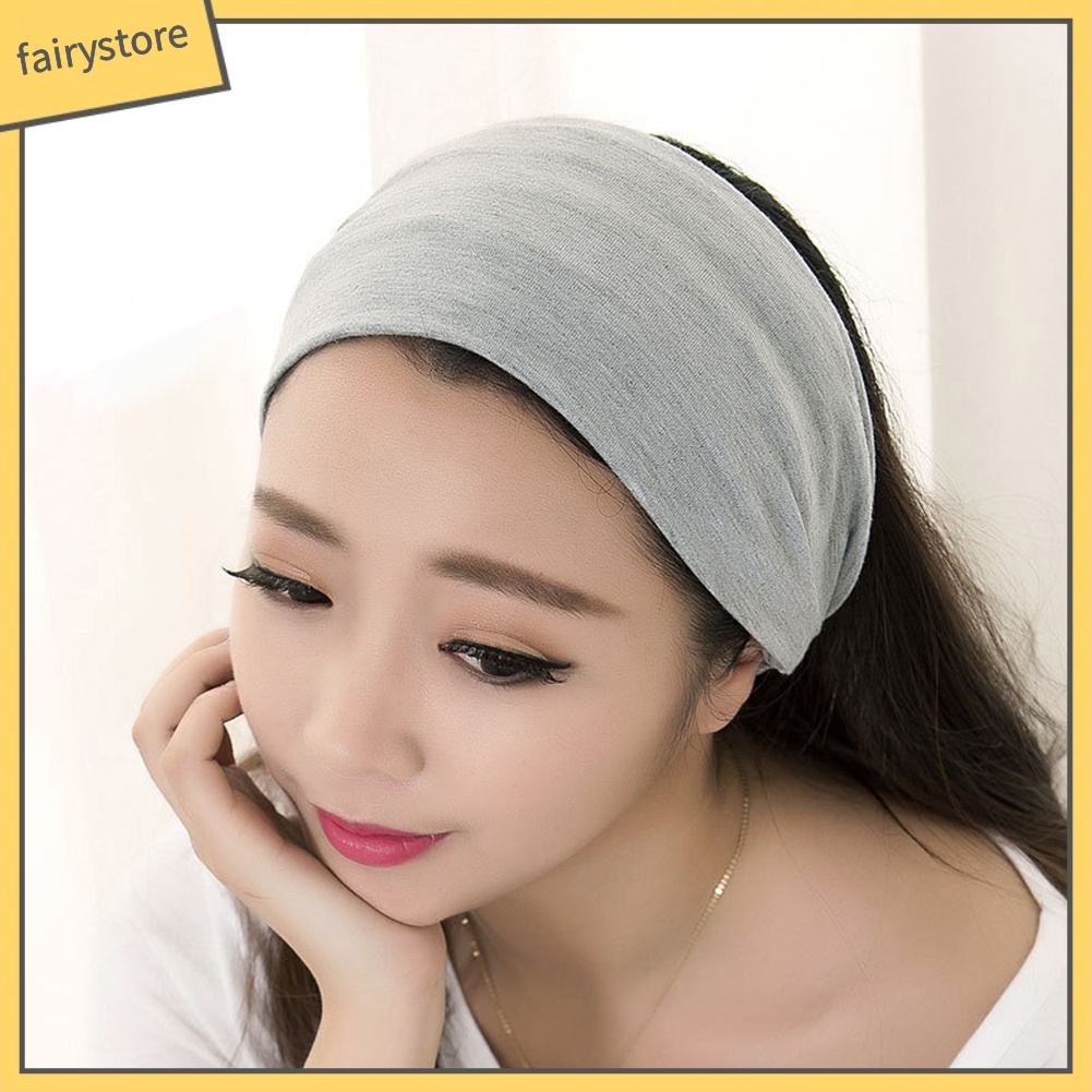 Băng Đô Bản Rộng Màu Trơn Thấm Hút Tốt Hỗ Trợ Tập Yoga / Thể Thao Dành Cho Nữ