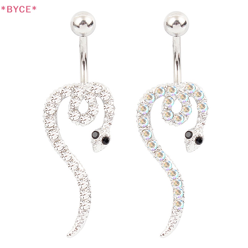 Khuyên Rốn Hình Rắn Bằng Thép Không Gỉ Đính Đá Cá Tính Mới