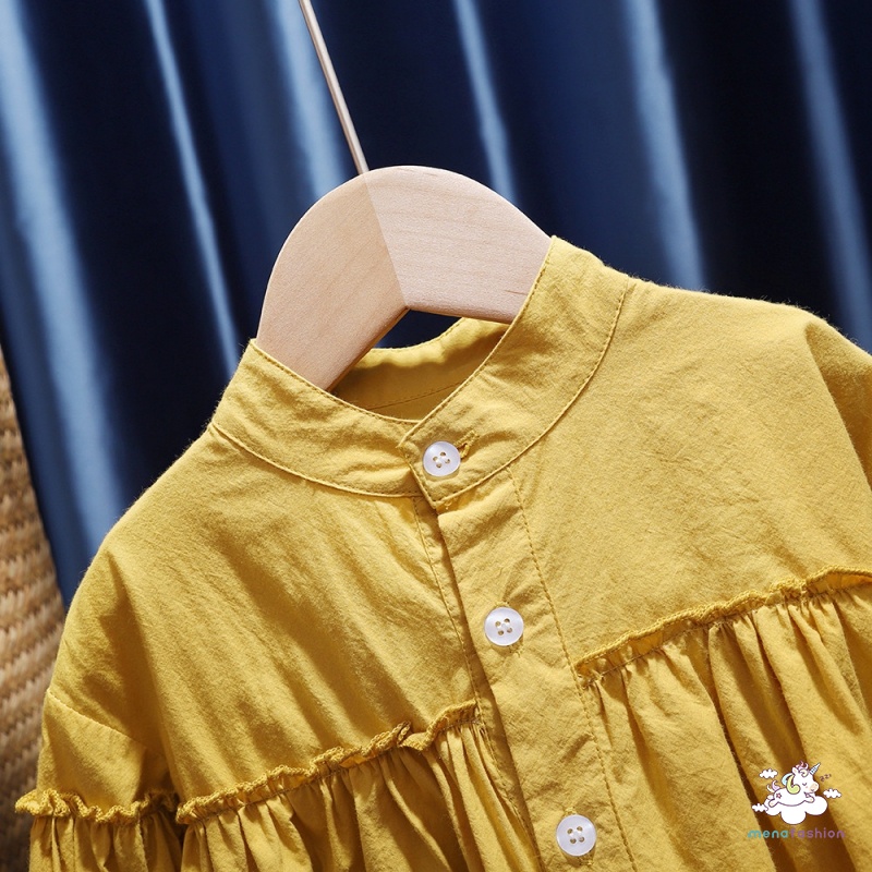 Áo Sơ Mi Xanh Dương Phong Cách Phương Tây Cho Bé Gái 2 Plus Size 130